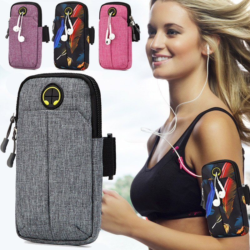 러닝 백 이어폰 구멍 조깅 체육관 휴대 전화 Pouch4.0- 6.8 inchesHolder 야외 스포츠 휘트니스 손목 가방